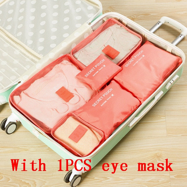 6pcs/set Travel Organizer Storage Bags Portable Luggage Organizer Clothes Tidy Pouch Suitcase Packing Cube Case