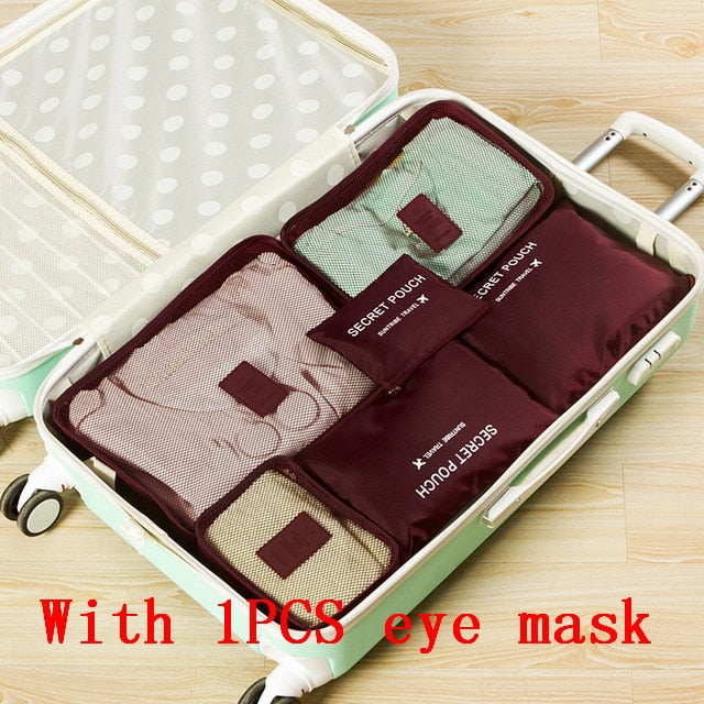 6pcs/set Travel Organizer Storage Bags Portable Luggage Organizer Clothes Tidy Pouch Suitcase Packing Cube Case