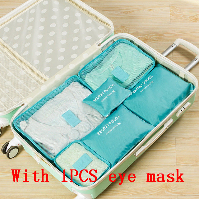6pcs/set Travel Organizer Storage Bags Portable Luggage Organizer Clothes Tidy Pouch Suitcase Packing Cube Case
