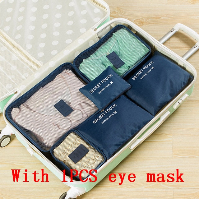6pcs/set Travel Organizer Storage Bags Portable Luggage Organizer Clothes Tidy Pouch Suitcase Packing Cube Case