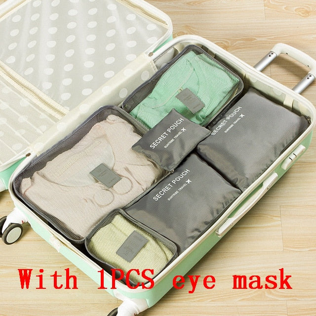 6pcs/set Travel Organizer Storage Bags Portable Luggage Organizer Clothes Tidy Pouch Suitcase Packing Cube Case