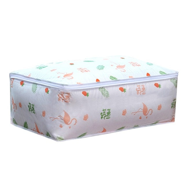 Flamingo Shape Quilt Storage Bag Home Clothes Quilt Pillow Blanket Storage Bag Travel Luggage Organizer Dampproof Sorting Bag