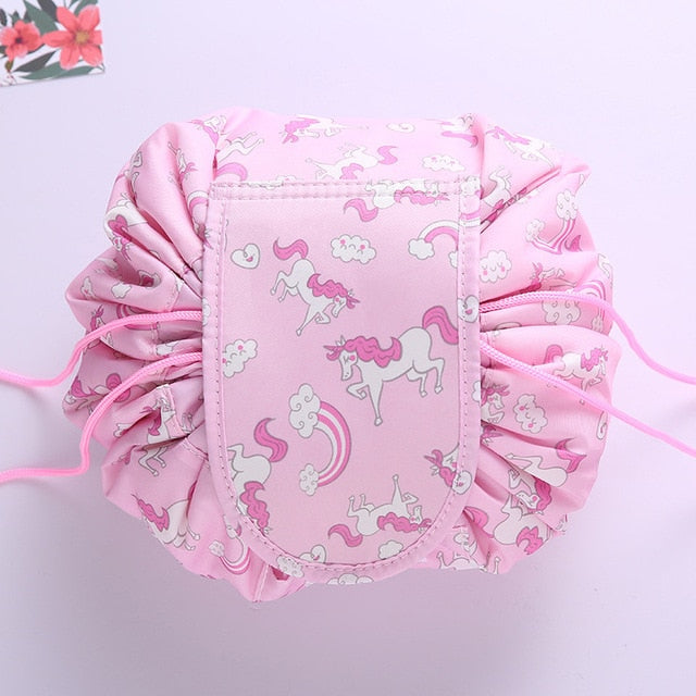 Women Drawstring Travel Cosmetic Bag Makeup Bag Organizer Make Cosmetic Bag Case Storage Pouch Toiletry Beauty Kit Box OC471