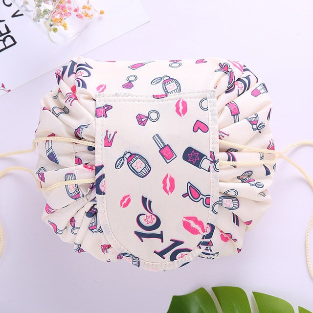 Women Drawstring Travel Cosmetic Bag Makeup Bag Organizer Make Cosmetic Bag Case Storage Pouch Toiletry Beauty Kit Box OC471