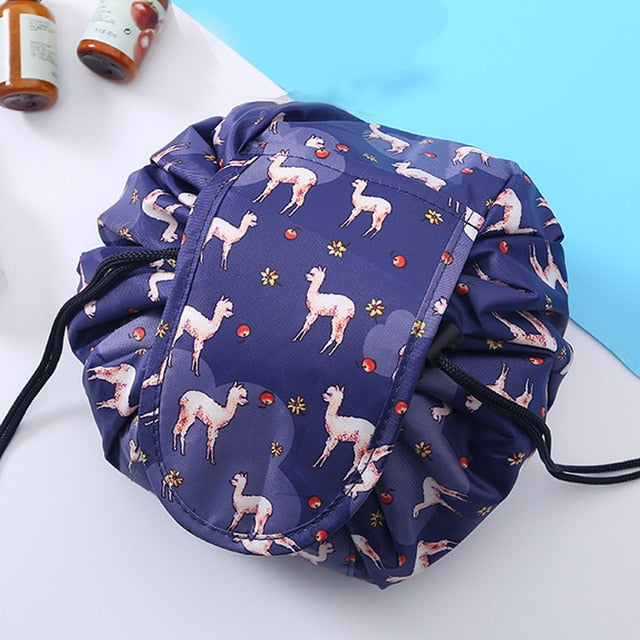 Women Drawstring Travel Cosmetic Bag Makeup Bag Organizer Make Cosmetic Bag Case Storage Pouch Toiletry Beauty Kit Box OC471
