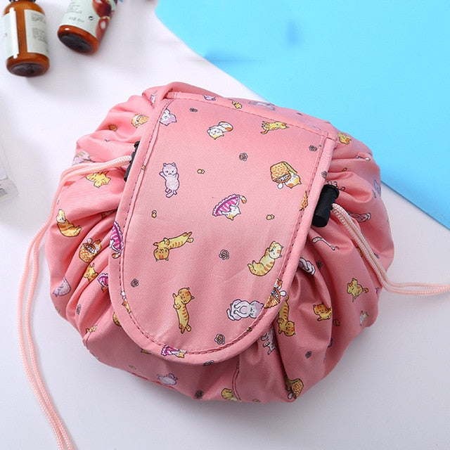 Women Drawstring Travel Cosmetic Bag Makeup Bag Organizer Make Cosmetic Bag Case Storage Pouch Toiletry Beauty Kit Box OC471