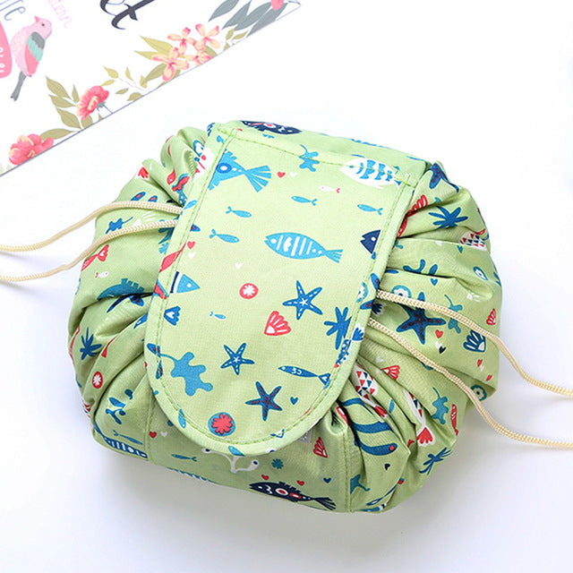 Women Drawstring Travel Cosmetic Bag Makeup Bag Organizer Make Cosmetic Bag Case Storage Pouch Toiletry Beauty Kit Box OC471
