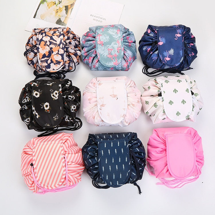 Women Drawstring Travel Cosmetic Bag Makeup Bag Organizer Make Cosmetic Bag Case Storage Pouch Toiletry Beauty Kit Box OC471