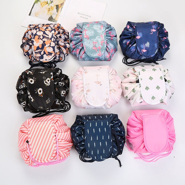 Women Drawstring Travel Cosmetic Bag Makeup Bag Organizer Make Cosmetic Bag Case Storage Pouch Toiletry Beauty Kit Box OC471
