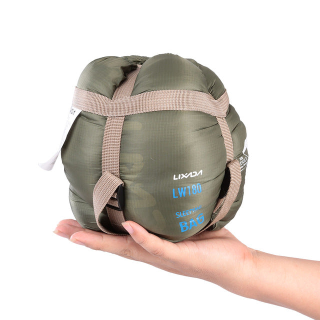 Lixada 190 * 75cm Outdoor Multifunctional Camping Sleeping Bag Travel Hiking Ultra-light Envelope Hooded Sleeping Bed Lazy Bag