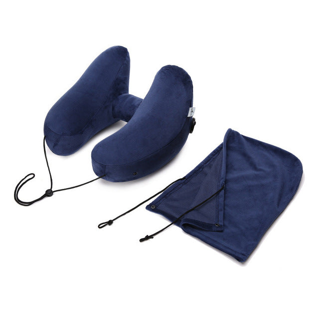 New H Shape Inflatable Travel Pillow Folding Lightweight nap Neck Pillow Car Seat office Airplane sleeping Cushion Pillow