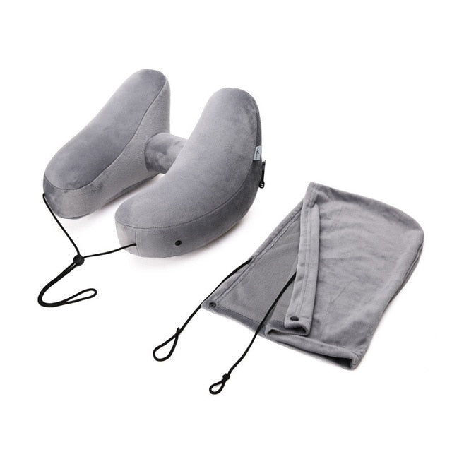 New H Shape Inflatable Travel Pillow Folding Lightweight nap Neck Pillow Car Seat office Airplane sleeping Cushion Pillow