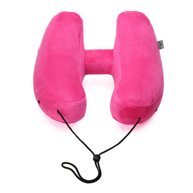 New H Shape Inflatable Travel Pillow Folding Lightweight nap Neck Pillow Car Seat office Airplane sleeping Cushion Pillow