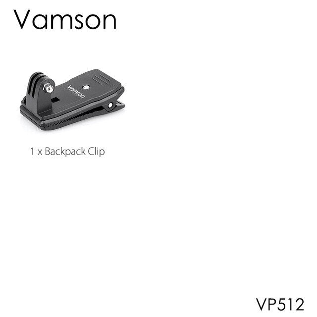 Vamson for GoPro 8 Accessories Backpack Clip Clamp Mount for Go Pro Hero 8 7 6 5 4 for Yi 4K for SJCAM for EKEN Action Camera