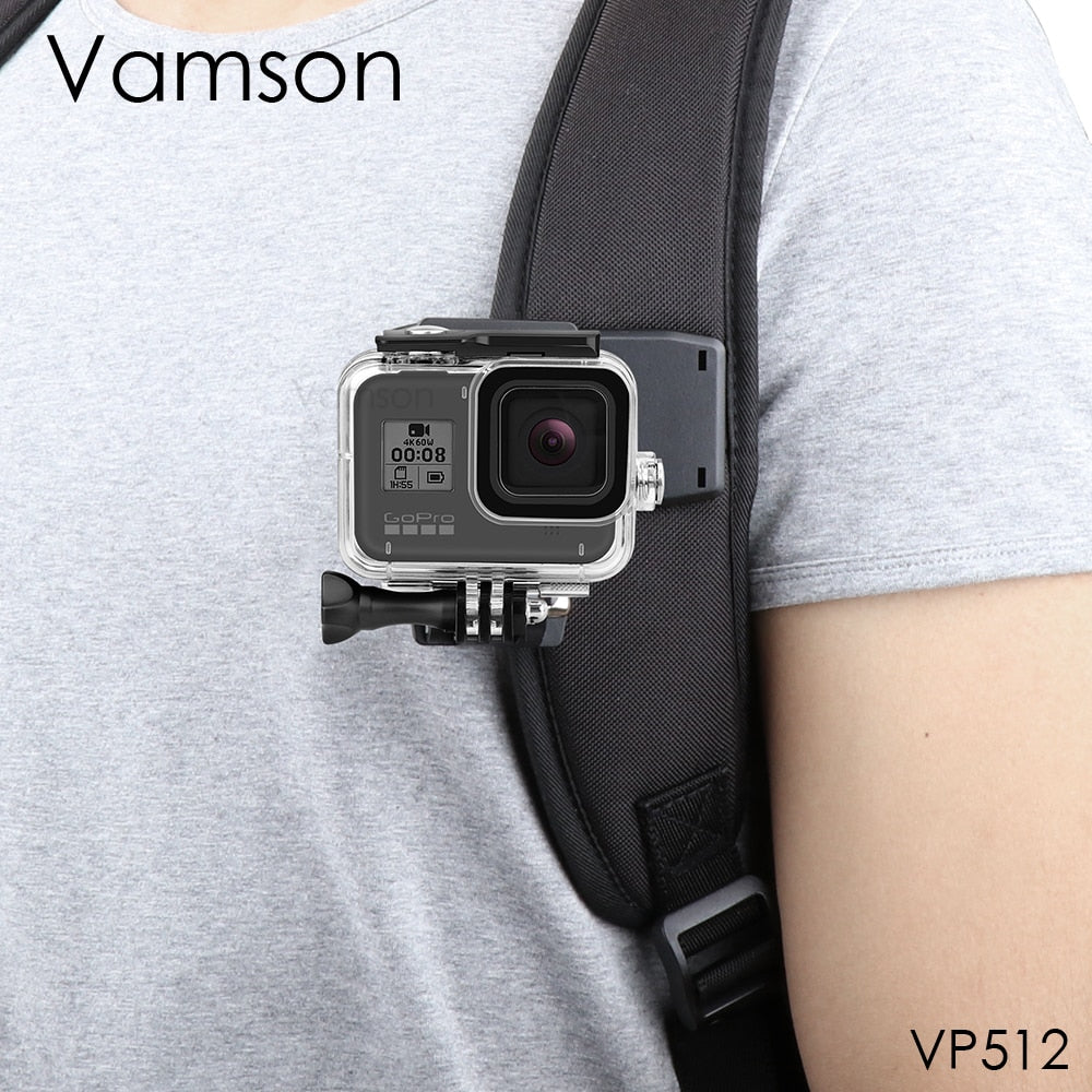 Vamson for GoPro 8 Accessories Backpack Clip Clamp Mount for Go Pro Hero 8 7 6 5 4 for Yi 4K for SJCAM for EKEN Action Camera