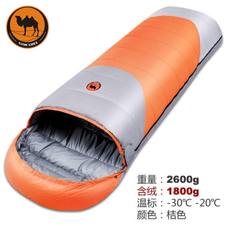 Duck down envelope outdoor camping travel adult sleeping bag filling 1800g use in autumn and winter have 3colors for choose