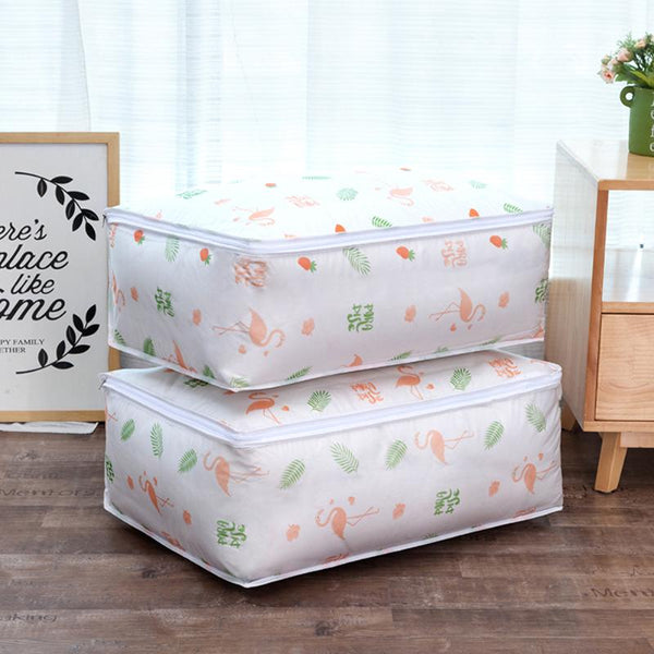 Flamingo Shape Quilt Storage Bag Home Clothes Quilt Pillow Blanket Storage Bag Travel Luggage Organizer Dampproof Sorting Bag