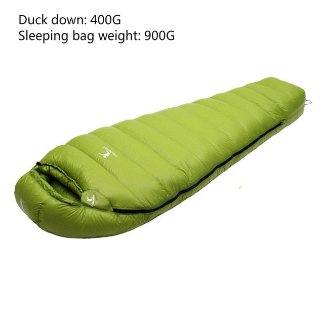 Mummy Type Sleeping Bag Outdoor Ultralight Winter Autumn White Duck Down Sleeping Bag Adult Camping Hiking Climbing Travel