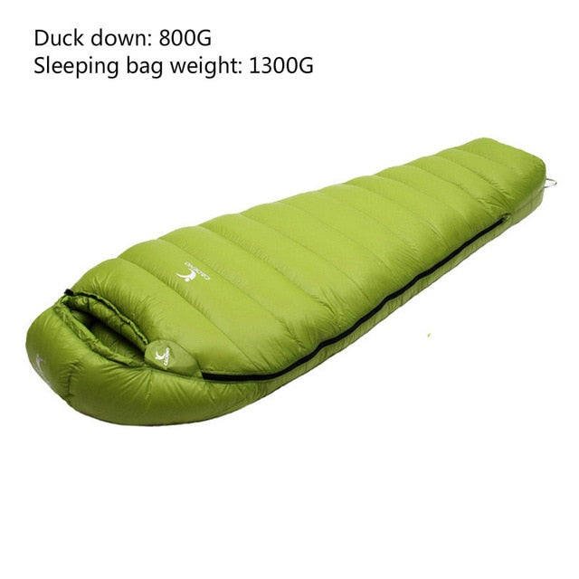 Mummy Type Sleeping Bag Outdoor Ultralight Winter Autumn White Duck Down Sleeping Bag Adult Camping Hiking Climbing Travel