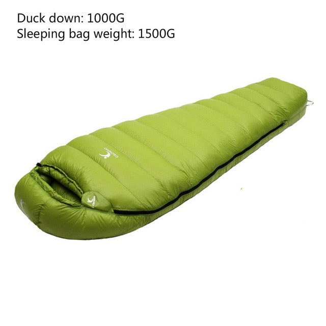 Mummy Type Sleeping Bag Outdoor Ultralight Winter Autumn White Duck Down Sleeping Bag Adult Camping Hiking Climbing Travel