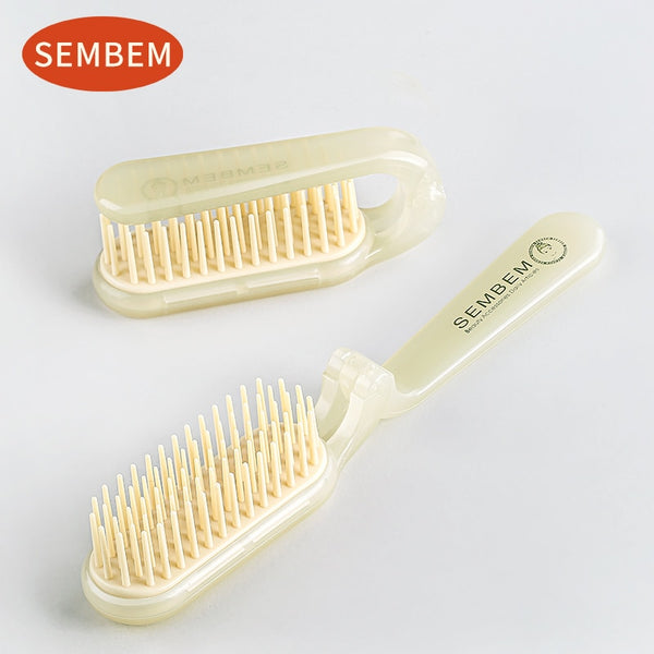 SEMBEM Portable Folding Comb Collapsible Pocket Hair Brush Comb Travel Essentials Scalp Massage Plastic Hairdressing Hairbrush