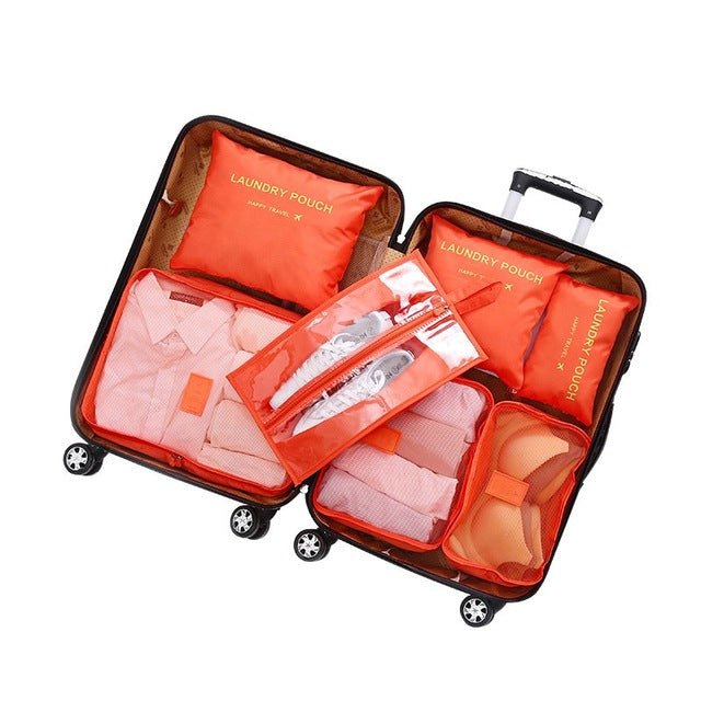 Multifunction 7 Pcs/set Women Travel Bag Clothes Underwear Bra Packing Cube Luggage Organizer Pouch Large Capacity  Handbags