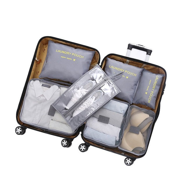 Multifunction 7 Pcs/set Women Travel Bag Clothes Underwear Bra Packing Cube Luggage Organizer Pouch Large Capacity  Handbags
